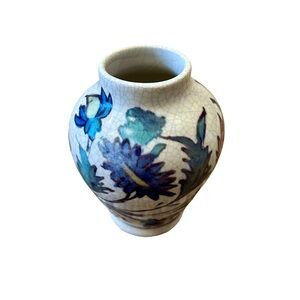 Pottery Barn Iznik Crackleware Ceramic Decorative Vase
